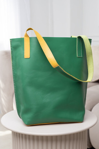 torba zielona, worek skórzany , torba na laptopa, na zakupy, torebka na ramię , zielona torebka skórzana ręcznie robiona