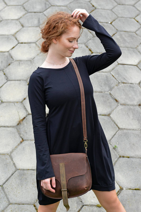 Sukienka bombka bawełniana, mała czarna lużna sukienka