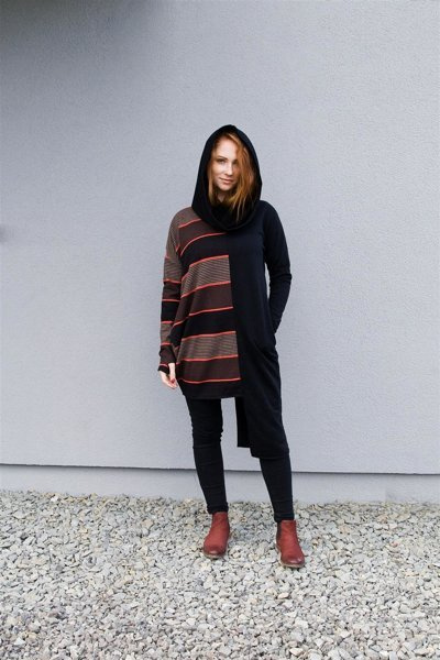 Asymetryczny sweter bawełniany