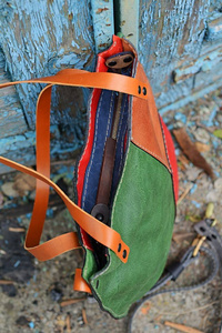 Torebka skórzana ręcznie robiona kolorowa torebka skórzana