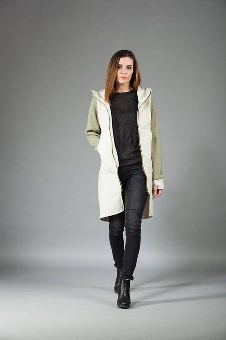 Płaszcz damski , bluza damska długa, bluza na zamek , bluza z kapturem