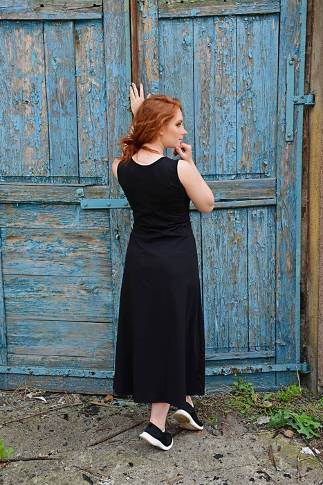 Długa Sukienka na ramiączkach, sukienka do kostek , bawełniana letnia sukienka, gotycki styl