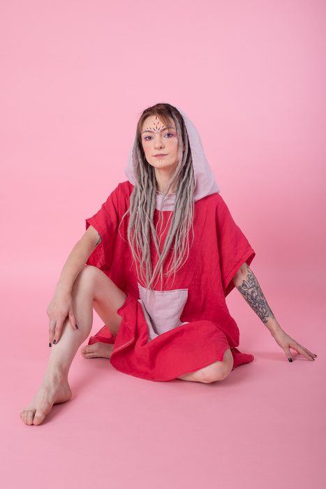 sukienka z lnu, 100% len, sukienka letnia, tunika plażowa , polski produkt